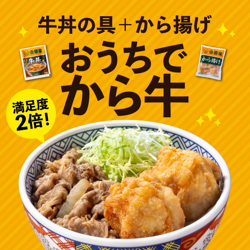 から揚げ2袋＋牛丼の具2袋【冷凍】