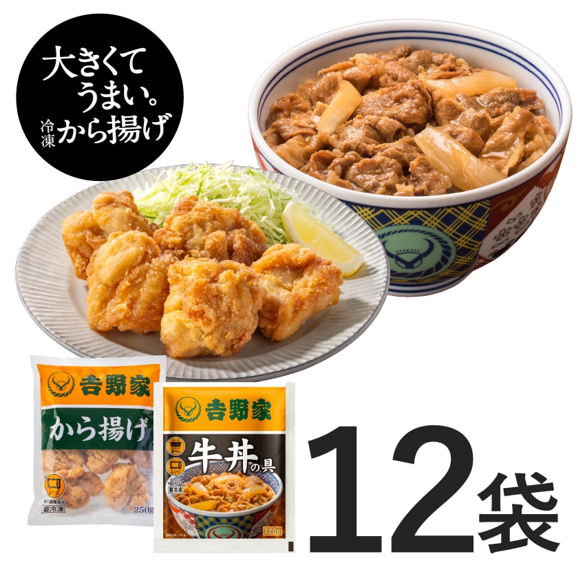 から揚げ6袋＋牛丼の具6袋【冷凍】