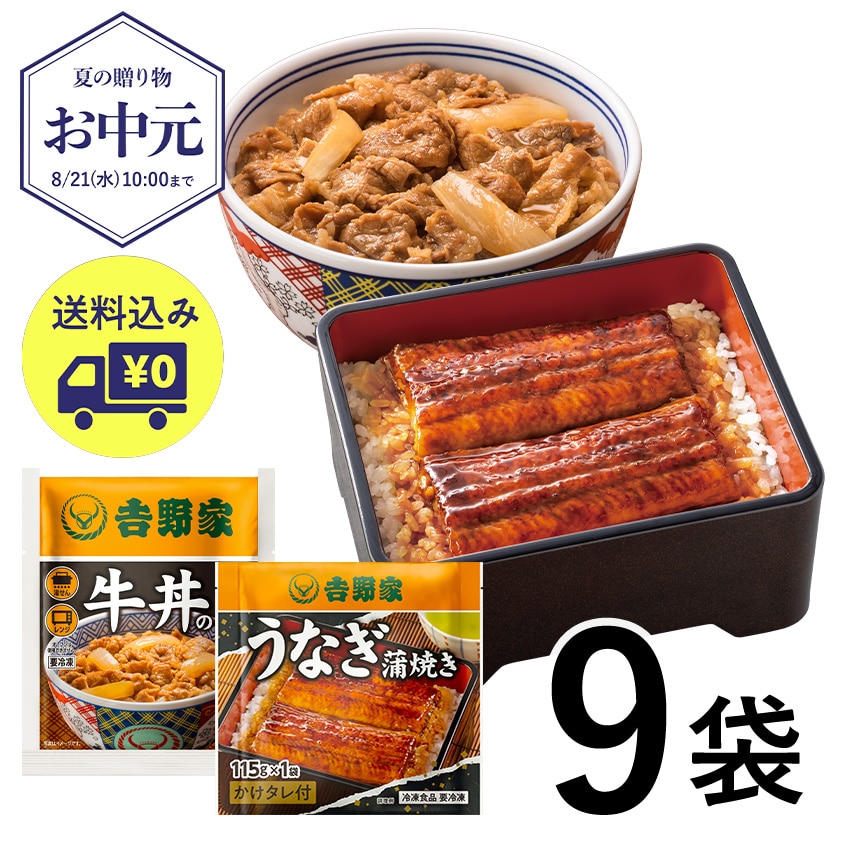 牛丼の具6袋＆うなぎ蒲焼3袋セット【冷凍】