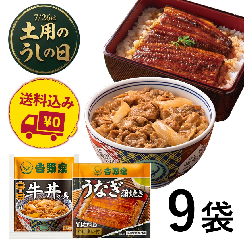 牛丼の具6袋＆うなぎ蒲焼3袋セット【冷凍】