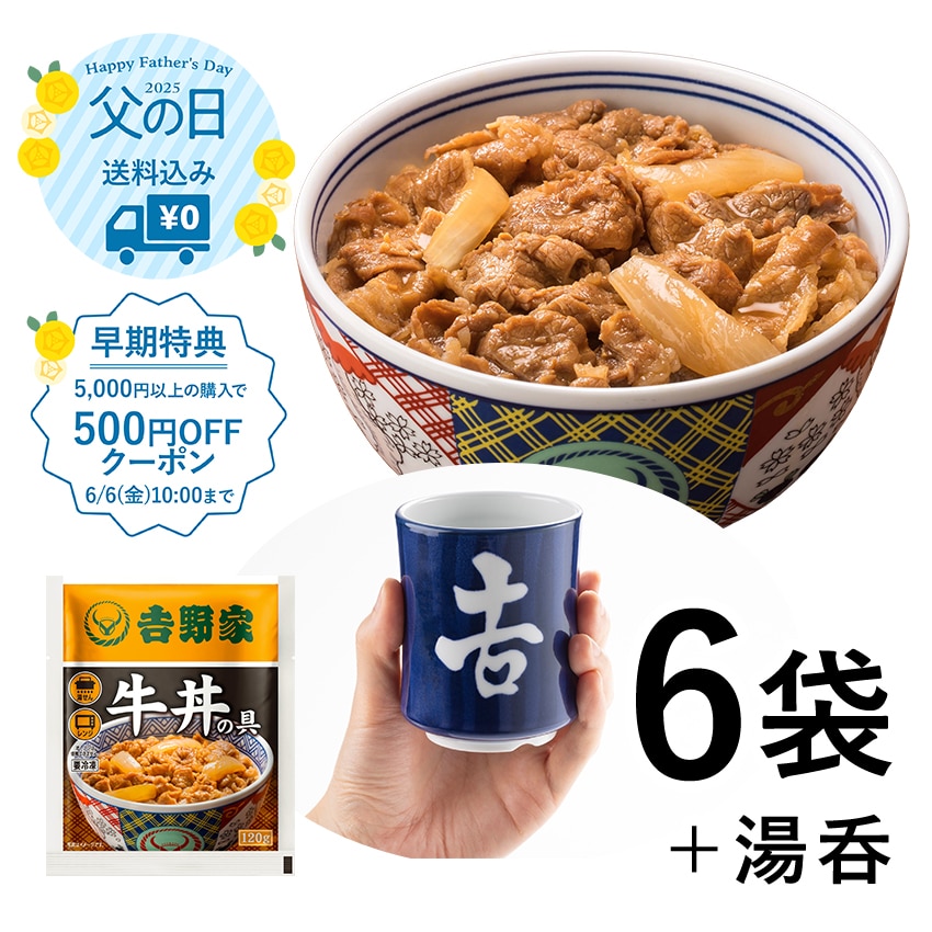 牛丼の具6袋＆湯呑セット【冷凍】