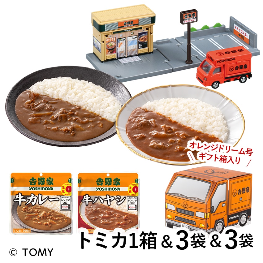 オレンジドリーム号BOX　常温保存タイプ カレー＆ハヤシ各3袋+トミカ